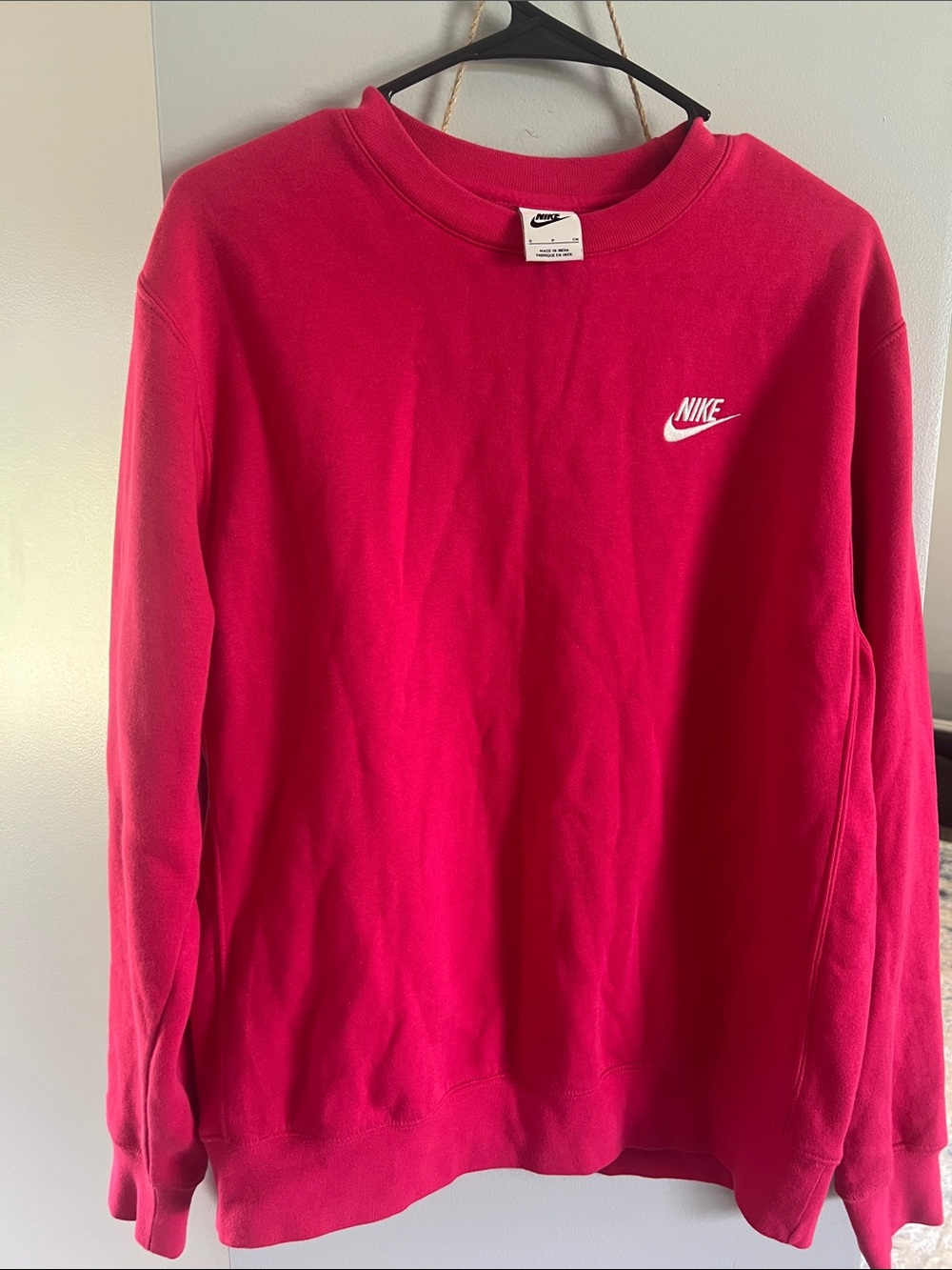 Nike Pink Crewneck Sweatshirt with White Swoosh